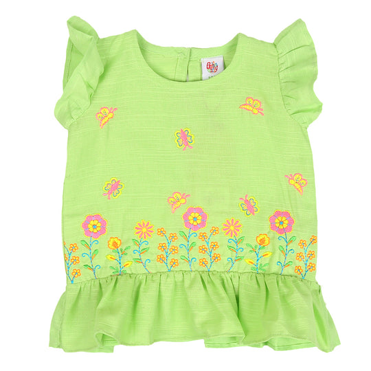 Infant Girls Embroidered Top Melody - Green