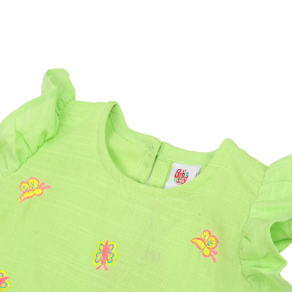 Infant Girls Embroidered Top Melody - Green