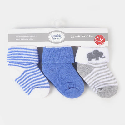 Infant Baby 3 Pair Socks | 0-12M