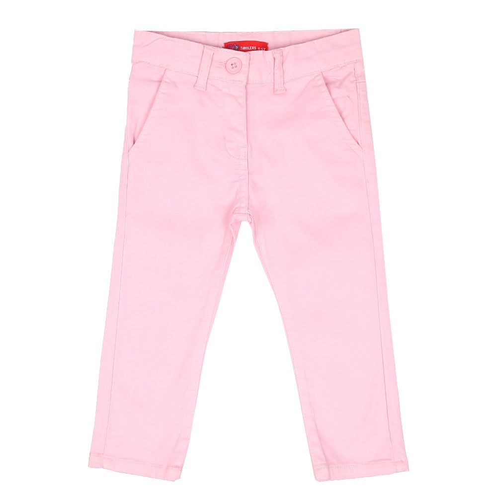 Girls Pant Cotton Basic - Candy Pink