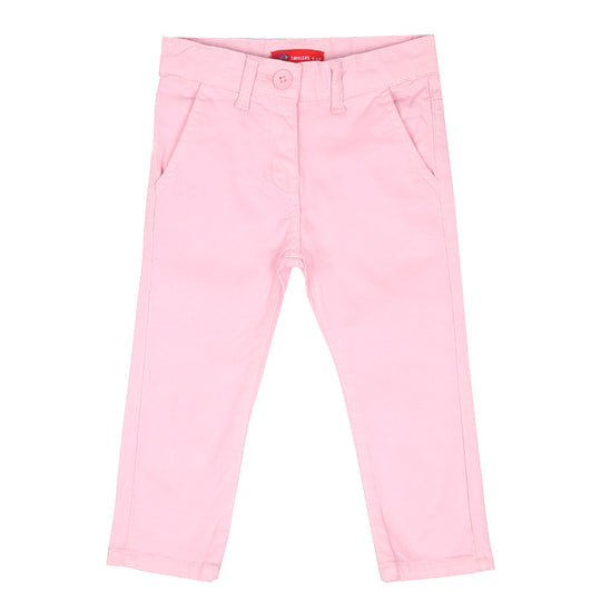 Girls Pant Cotton Basic - Candy Pink