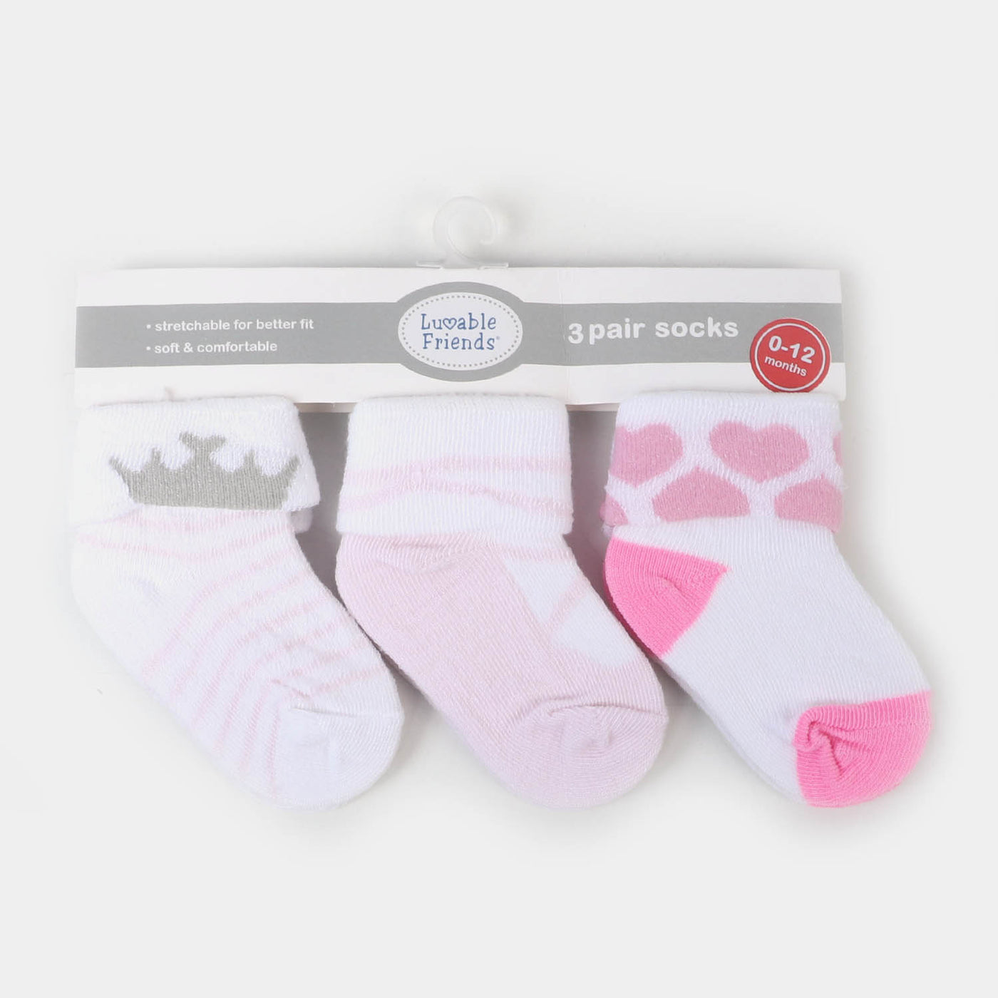 Infant Baby 3 Pair Socks | 0-12M