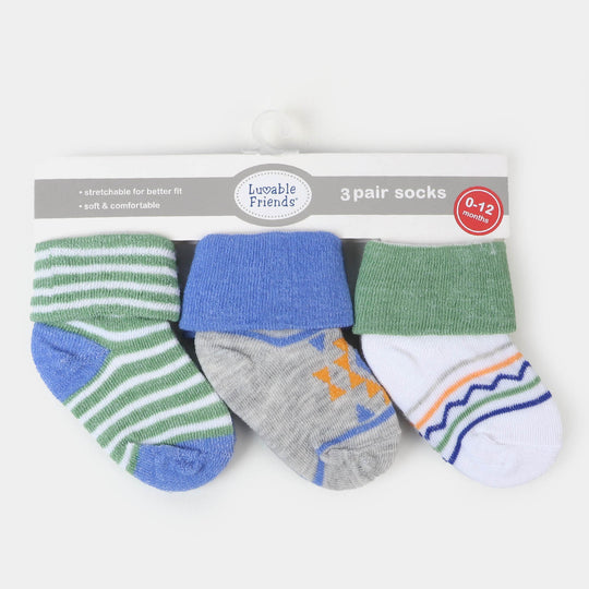 Infant Baby 3 Pair Socks | 0-12M