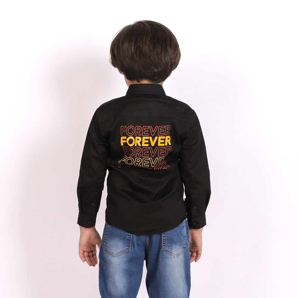 Forever Casual Shirt For Boys - Black