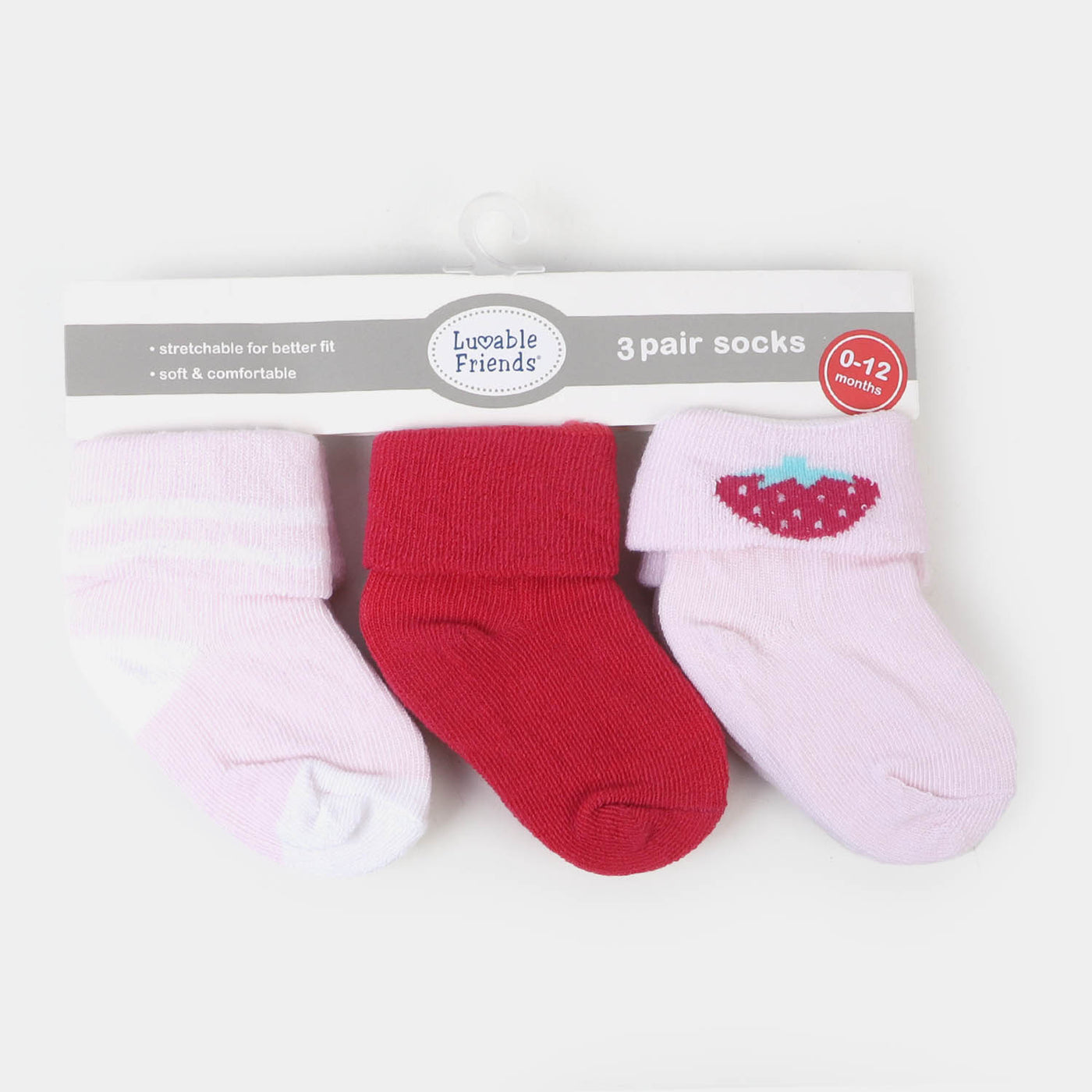 Infant Baby 3 Pair Socks | 0-12M