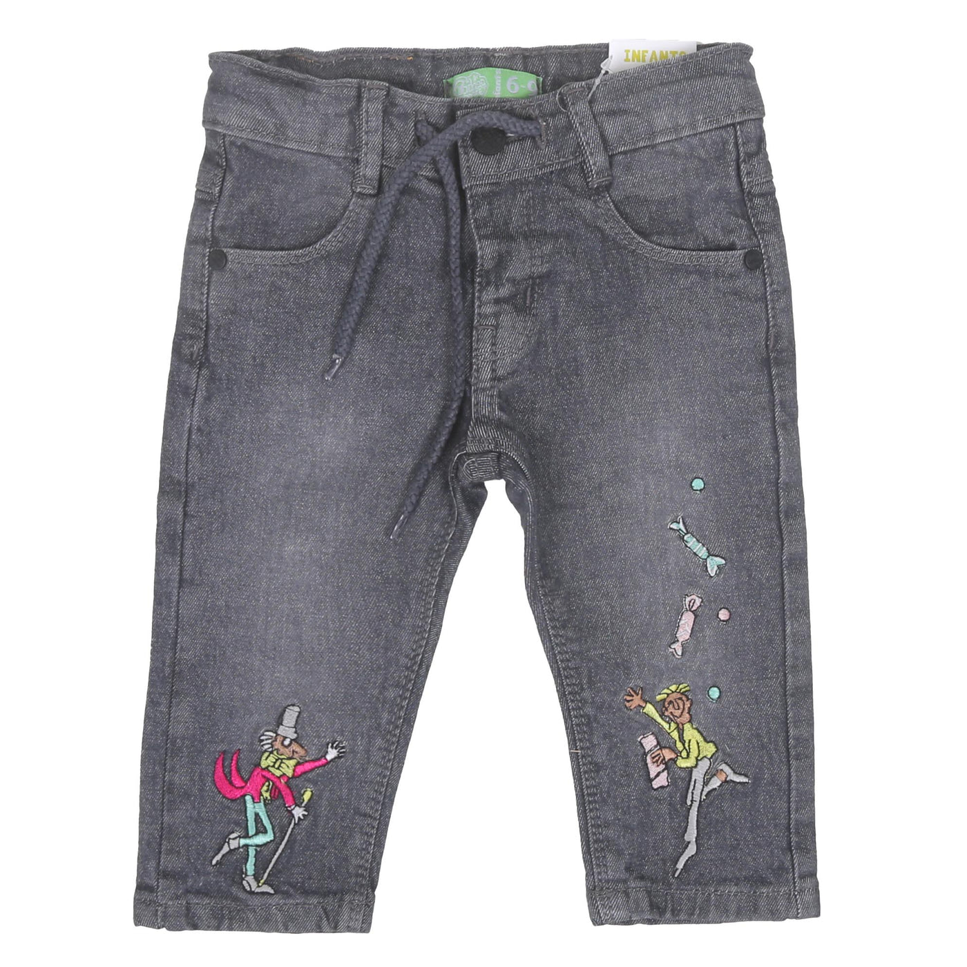 Infant Boys Pant Denim Candy Emb - Dark Grey