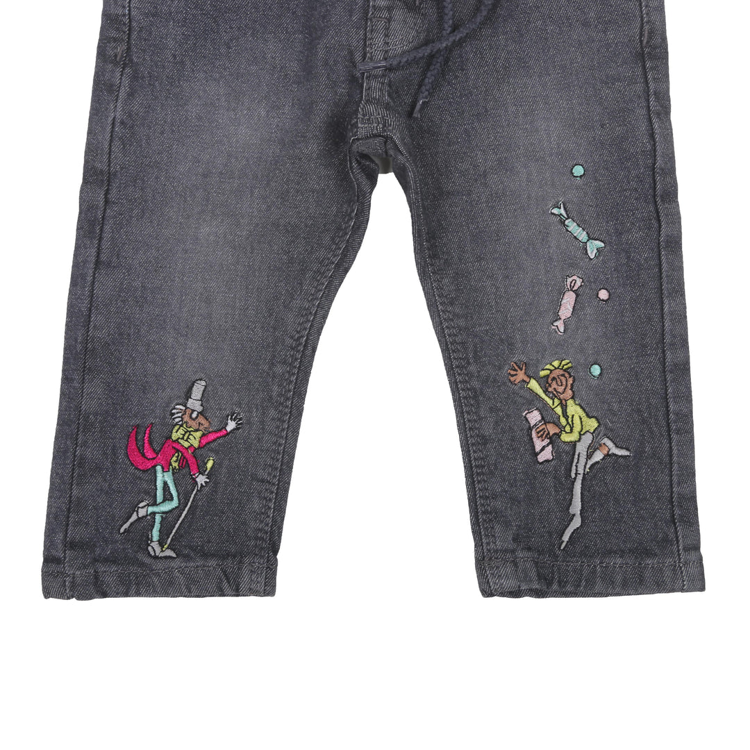 Infant Boys Pant Denim Candy Emb - Dark Grey