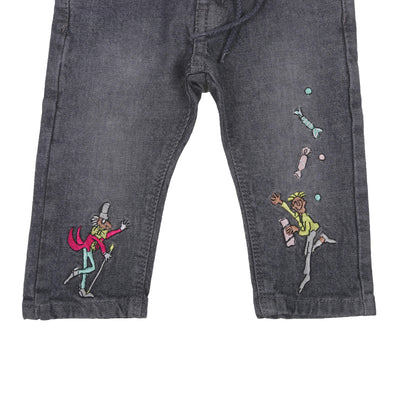 Infant Boys Pant Denim Candy Emb - Dark Grey