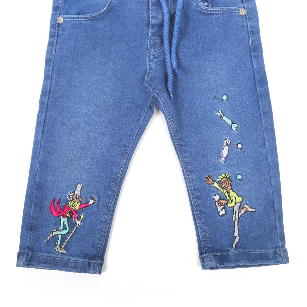 Infant Boys Pant Denim Candy Emb - Ice Blue