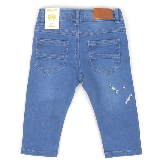 Infant Boys Pant Denim Candy Emb - Ice Blue