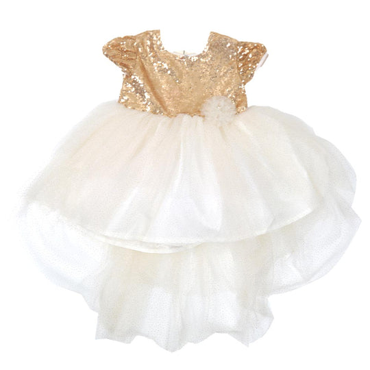 Girls Frock Fancy Glow - Golden