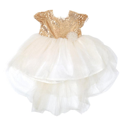 Girls Frock Fancy Glow - Golden