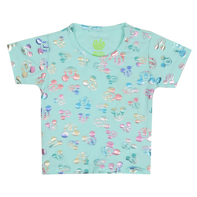 Infant Girls T-Shirt AOP - Sea Green