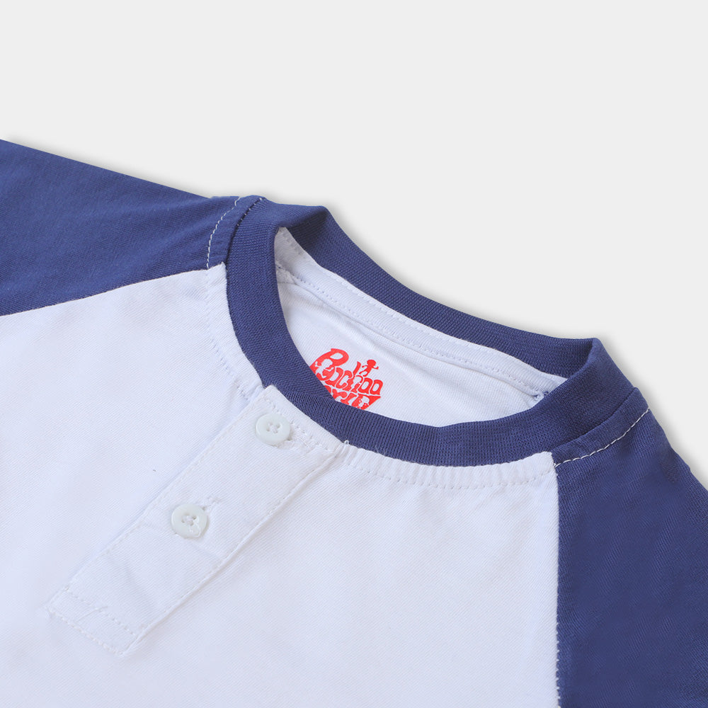 Boys T-Shirt F/S Raglan - White/Navy