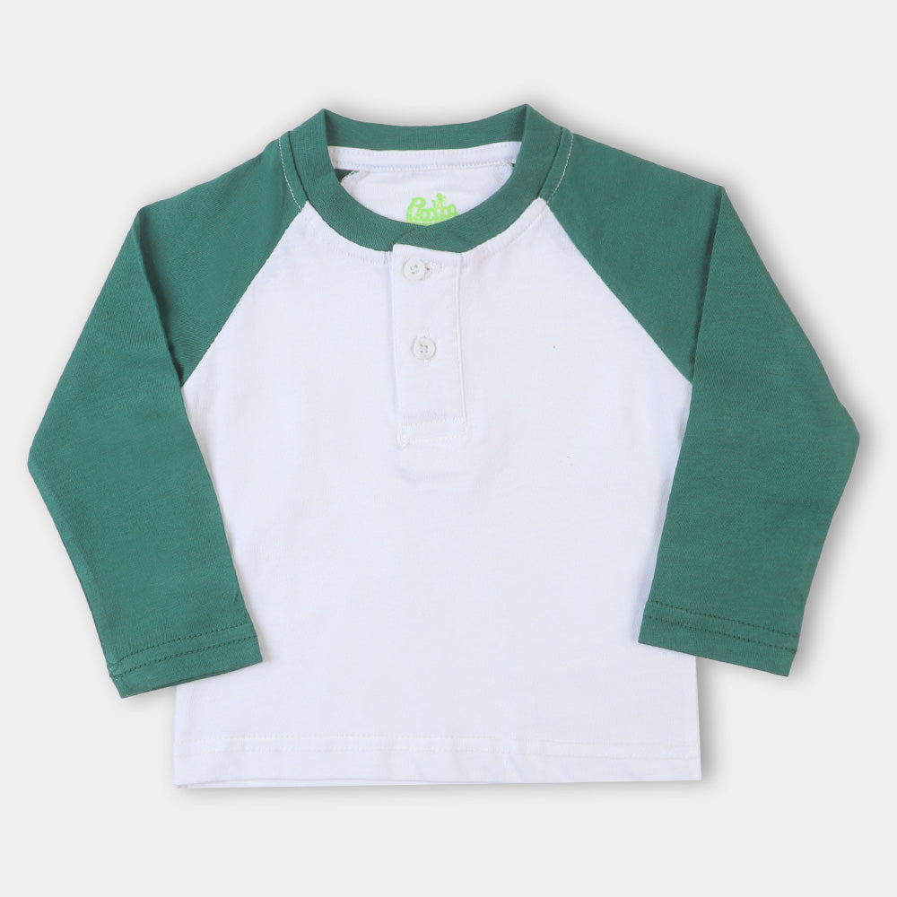 Infant Boys R-N T-Shirt Raglan - White/Green