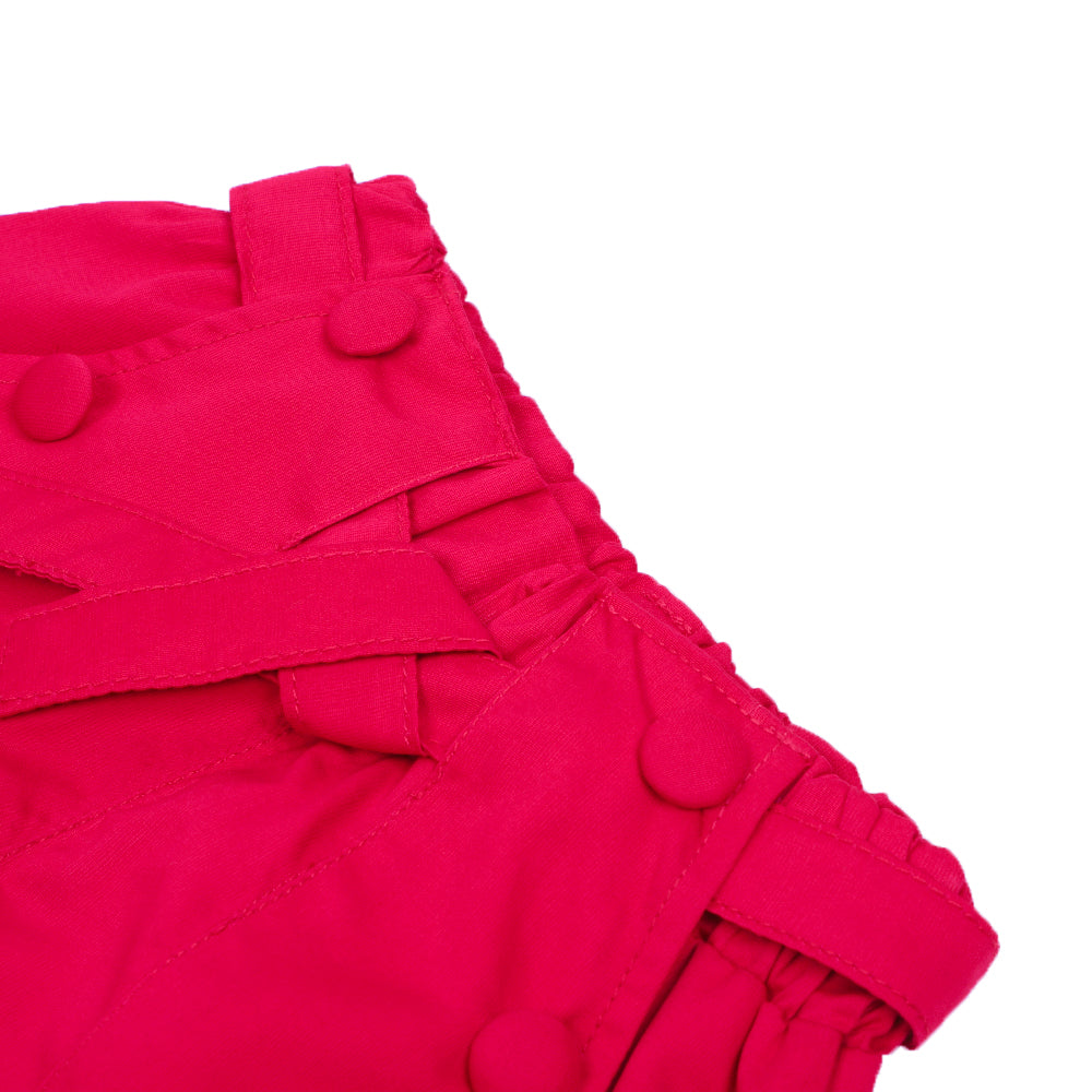 Infant Girls Cotton Shorts 6Btn - FUSSIA