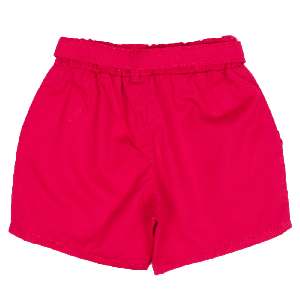 Infant Girls Cotton Shorts 6Btn - FUSSIA