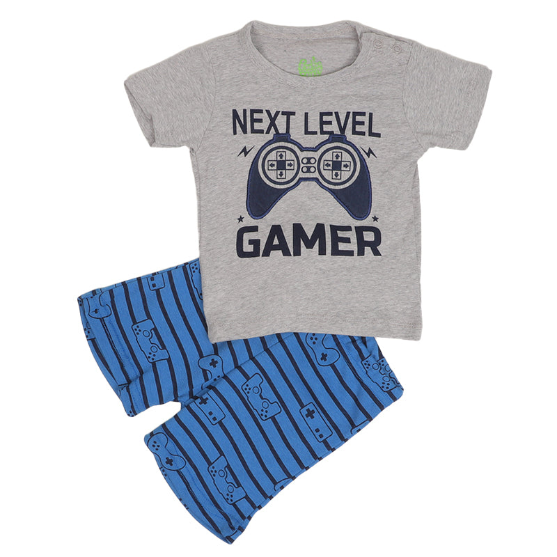 Infant Boys Knitted Suit Level Up - GREY