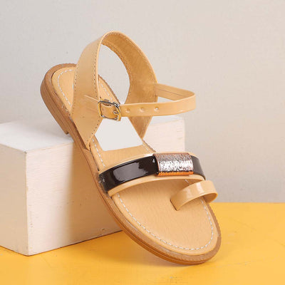 Sandals For Girls - Fawn & Brown
