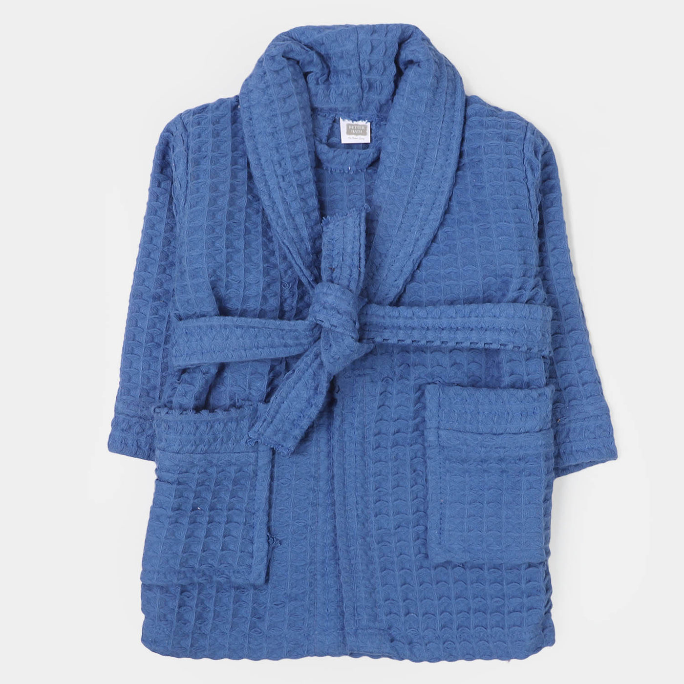 Kids Bathrobe Blue Waffle Plain | 1-4 Years