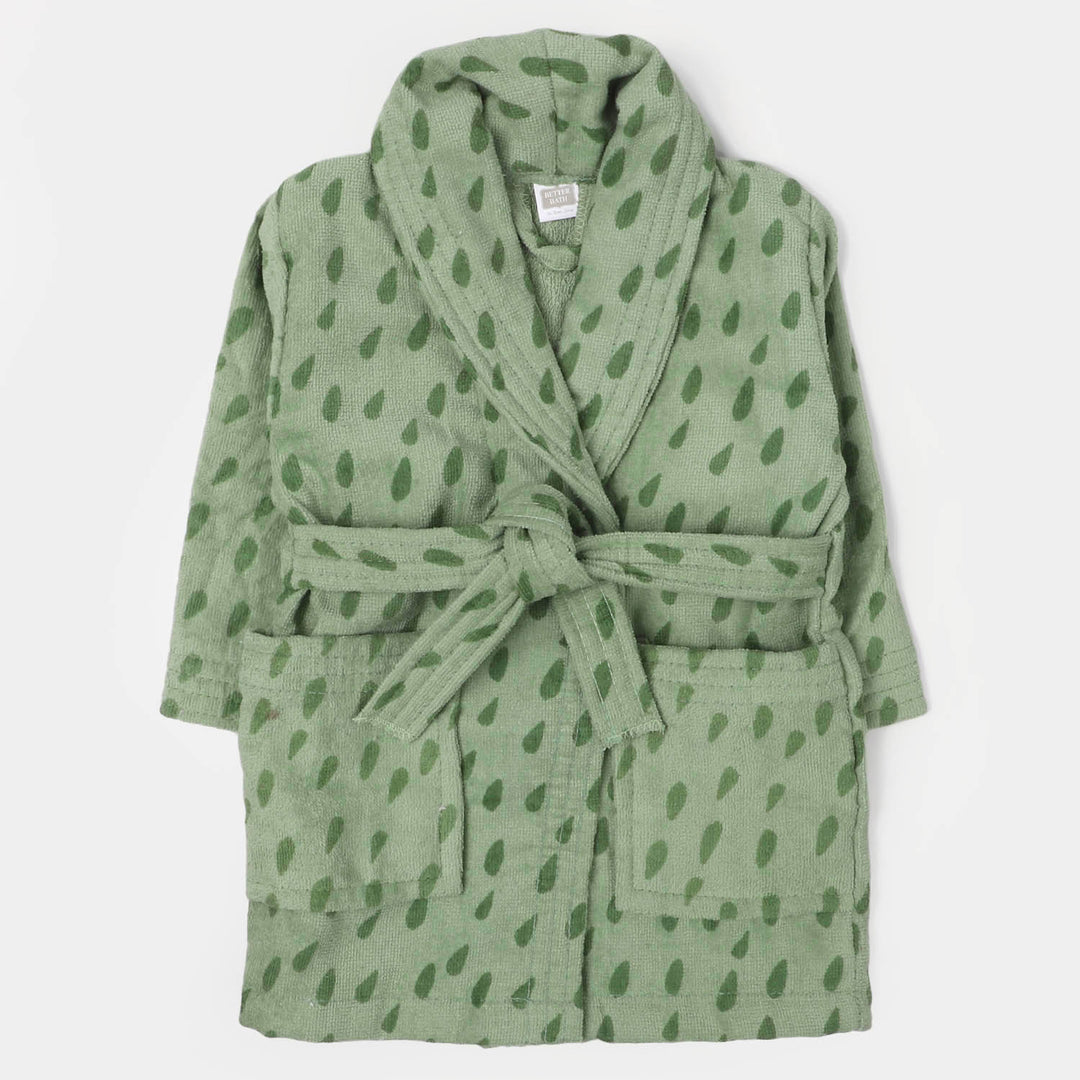 Kids Bathrobe Printed Light Green | 1-3 Years