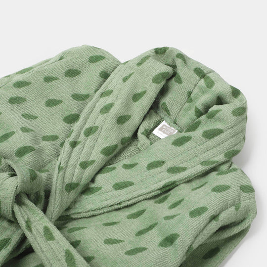 Kids Bathrobe Printed Light Green | 1-3 Years