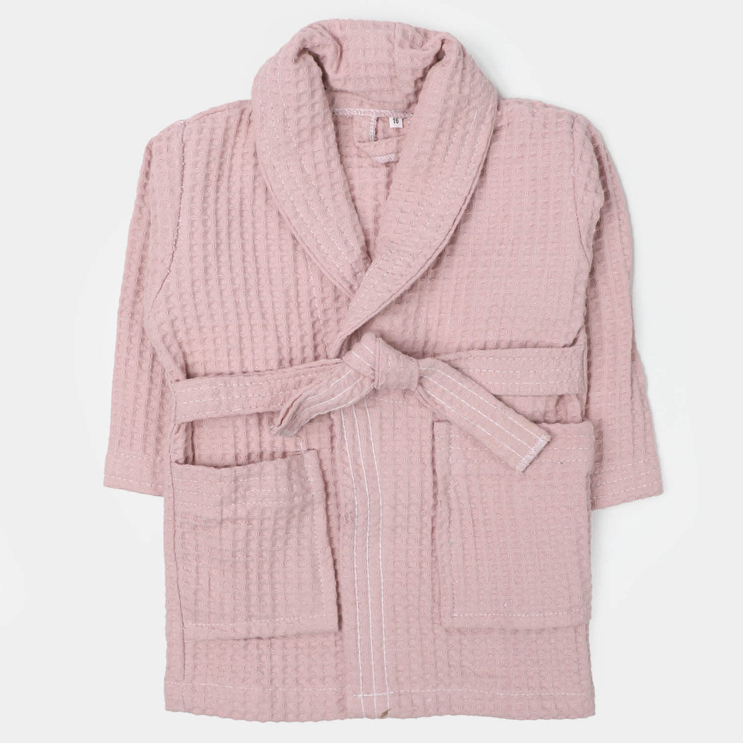 Kids Bathrobe Pink Waffle Plain | 1-4 Years