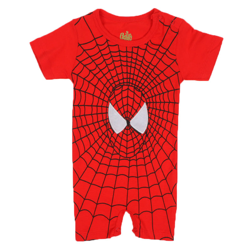 Infant Boys Knitted Romper - Red