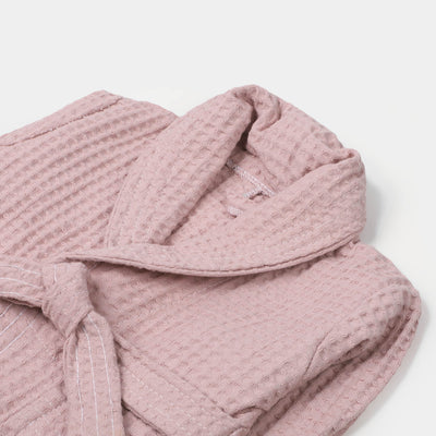 Kids Bathrobe Pink Waffle Plain | 1-4 Years