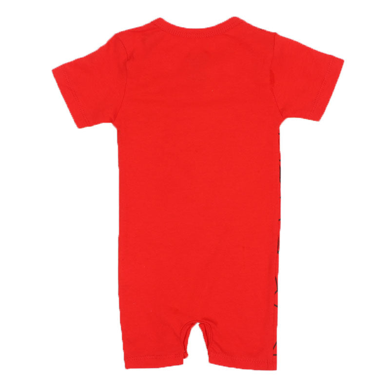 Infant Boys Knitted Romper - Red