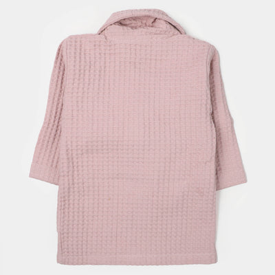 Kids Bathrobe Pink Waffle Plain | 1-4 Years