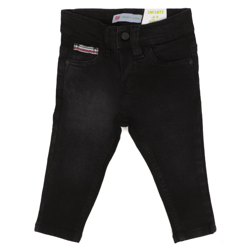 Infants Boys Pant Denim Coin PKT Tape - BLACK