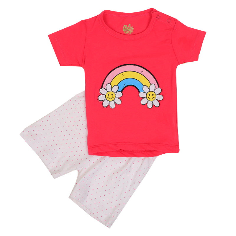 Infant Boys Knitted Suit RAINBOW - Pink