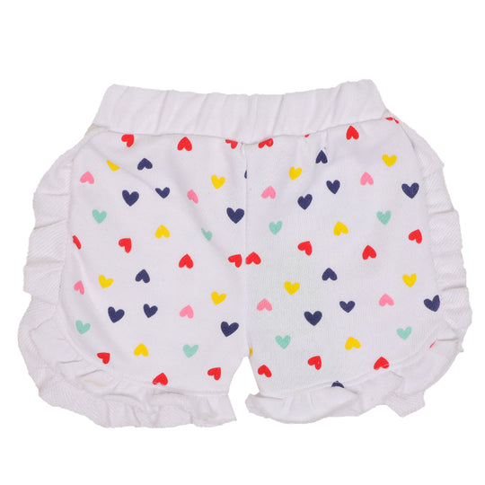 Girls Short Heart - White