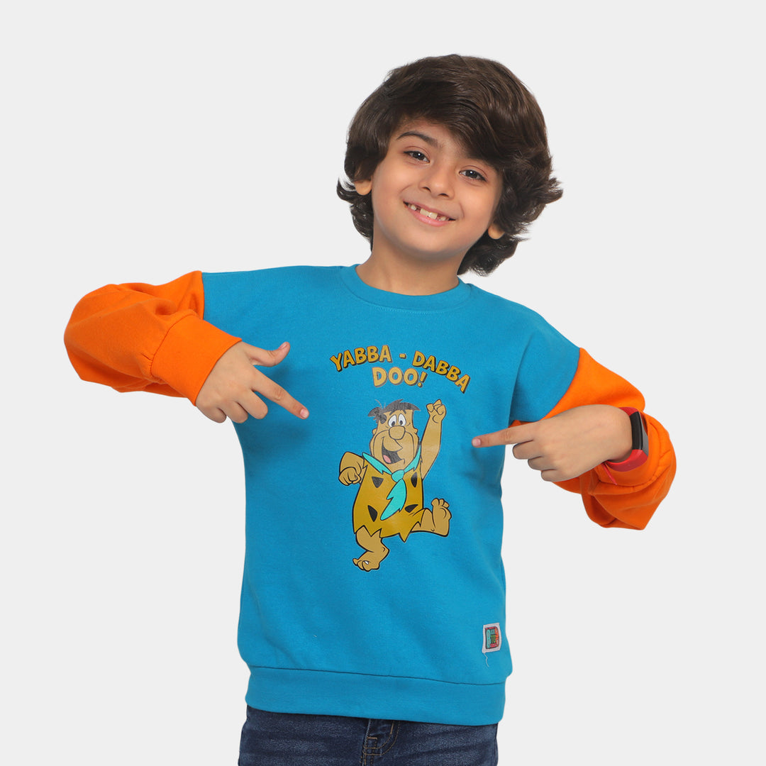 Boys Sweatshirt Yabba Dabba Do - Blue/Orange