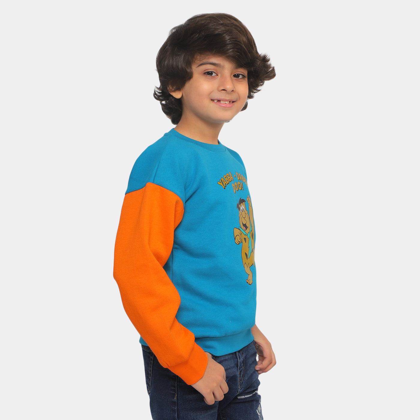 Boys Sweatshirt Yabba Dabba Do - Blue/Orange