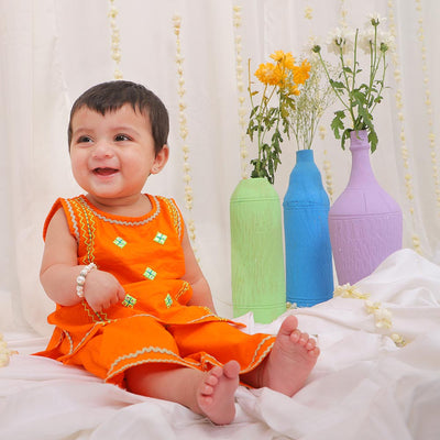 Infants Girls 2Pcs Fancy Narangi - ORANGE