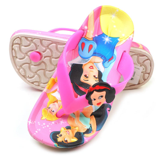 Princess Character Girls Slipper - Pink