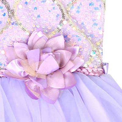 Girls Frock Fancy Sequins Sparkle - Lilac