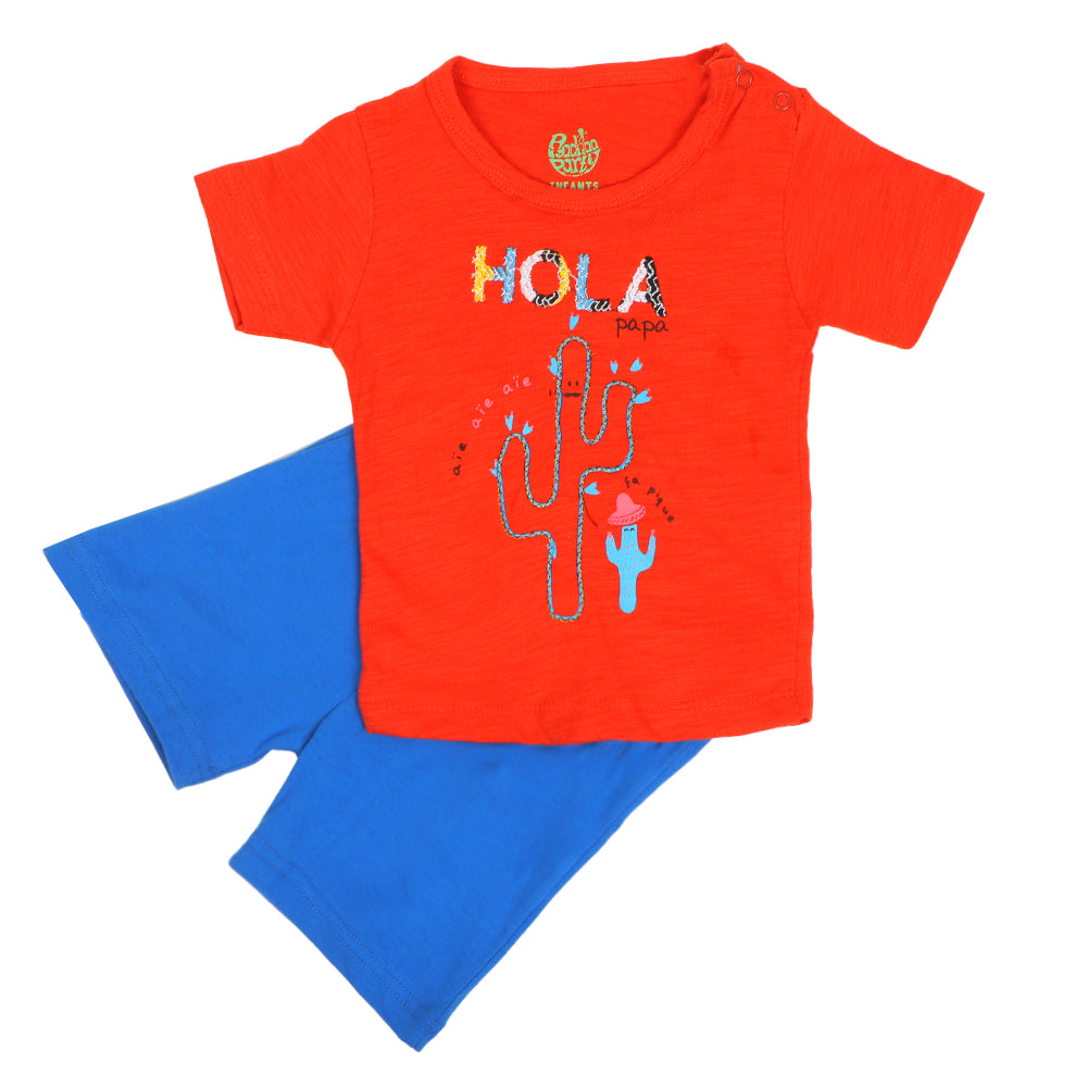 Infant Boys Knitted Suit HOLA - ORANGE