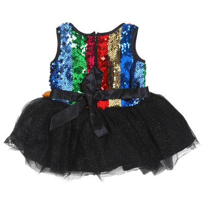 Infant Girls Frock Fancy Sequins Sparkle - Multi