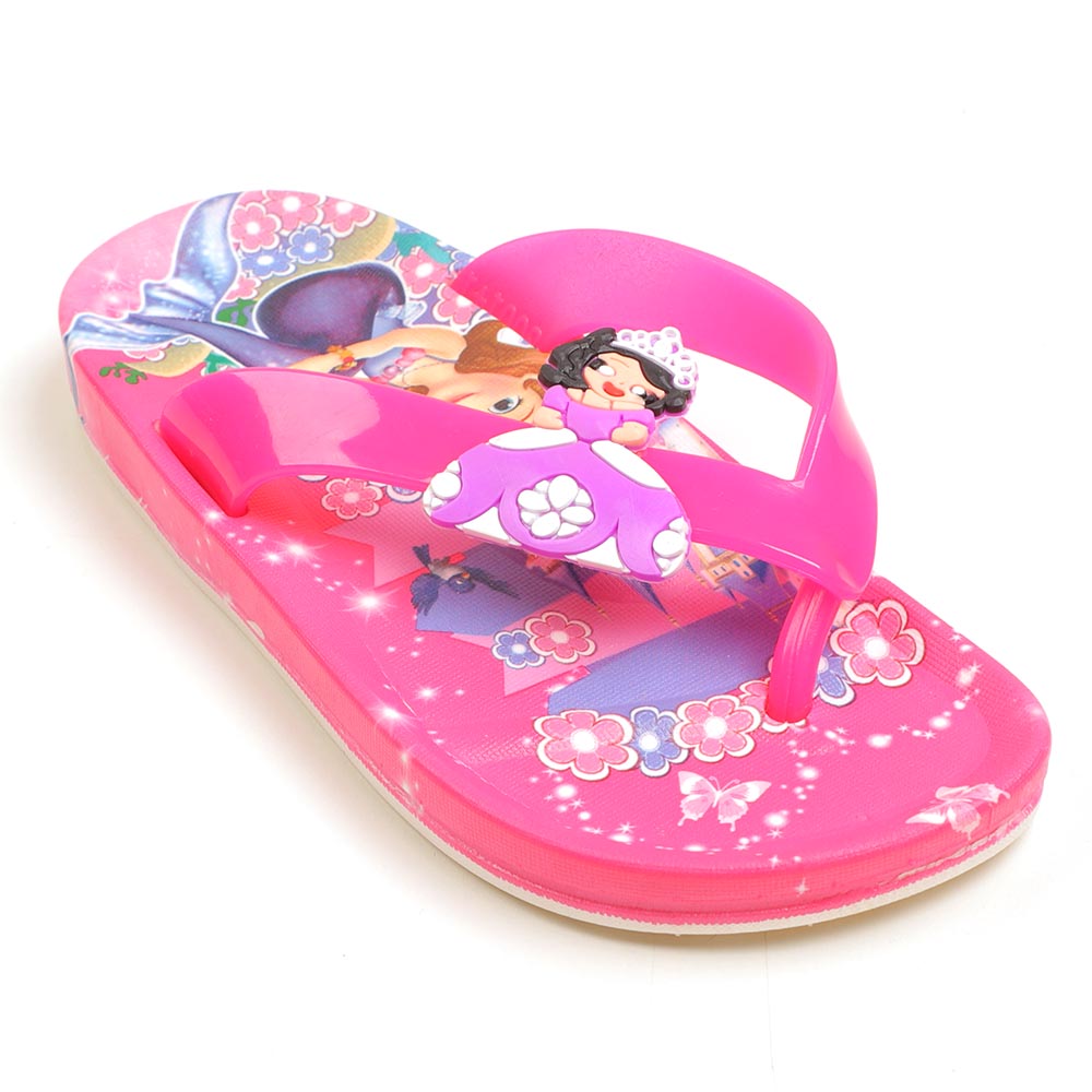 Princess Character Girls Slipper - Pink