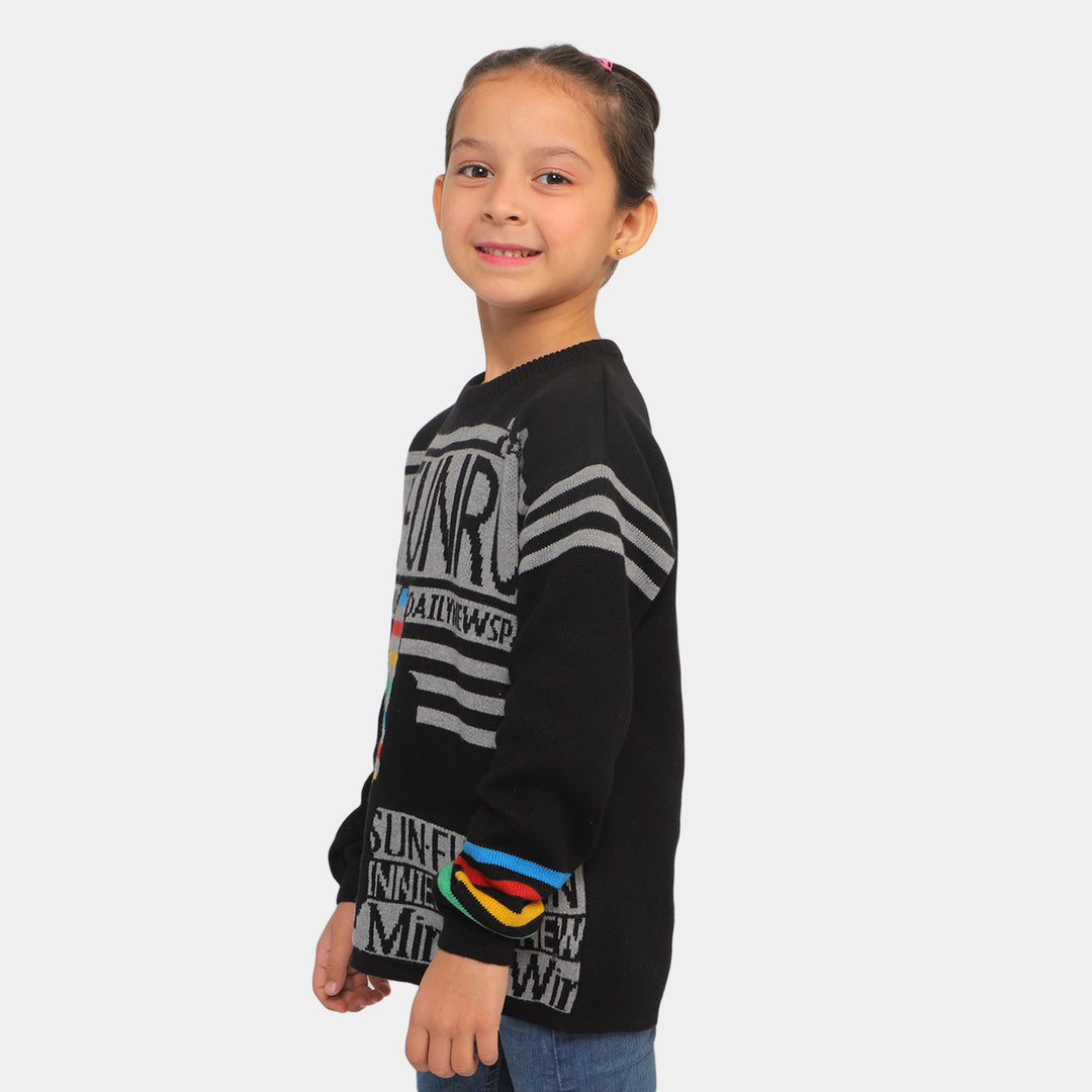 Girls Sweater Fun - BLACK