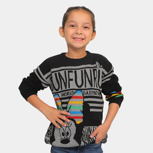 Girls Sweater Fun - BLACK