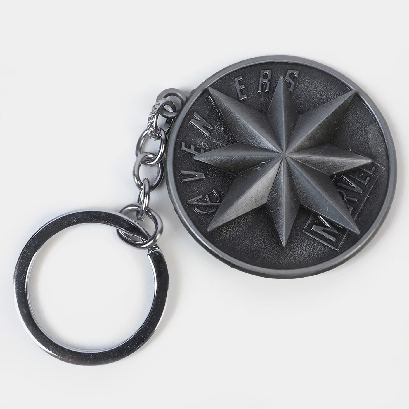 Spin Shield Metal Keychain