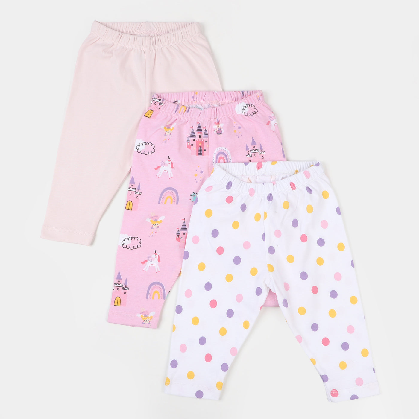 Infant Girls Cotton Pajama 3 Pcs Set Magical - Mix
