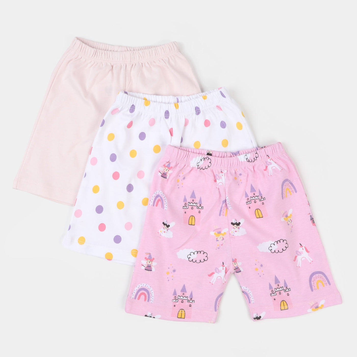 Infant Girls Cotton Short 3 Pcs Set Magical - Mix