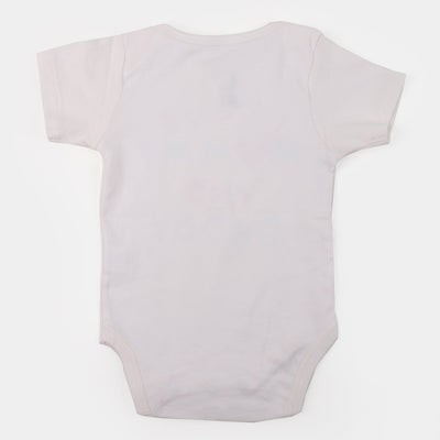Infant Cotton Unisex Romper Mummy Daddy - B.White