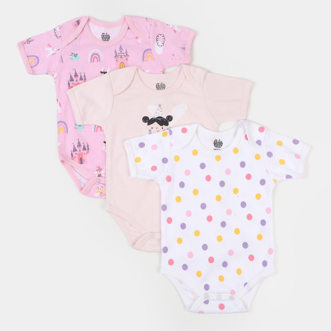 Infant Girls Cotton Romper 3 Pcs Set Magical - Mix