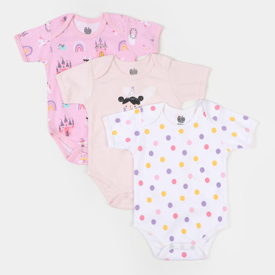 Infant Girls Cotton Romper 3 Pcs Set Magical - Mix